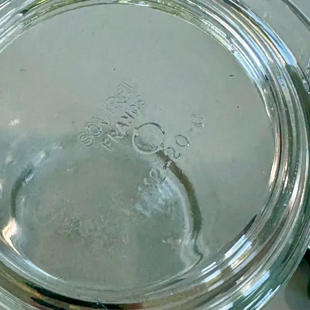 Vintage Sovirel France Glass Jar with Lid and Metal Clip